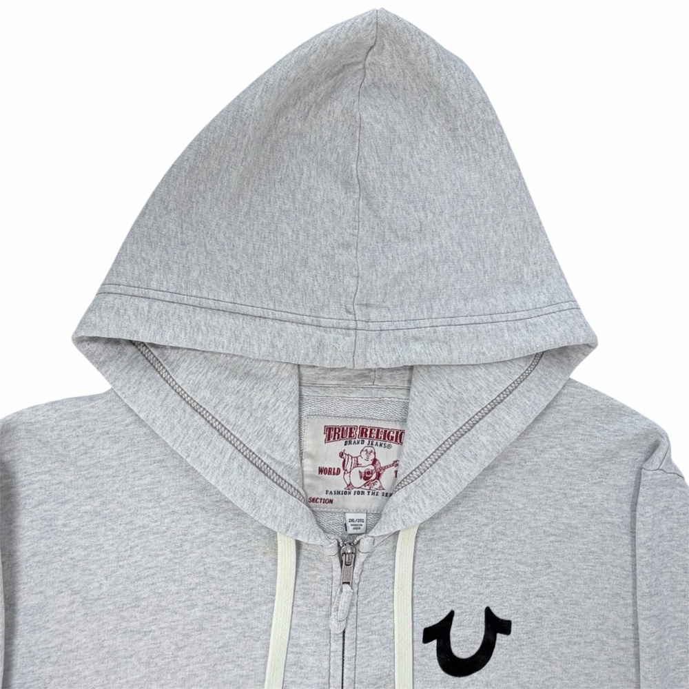 True Religion Classic Logo Front Zip Hoodie Size 2XL Men's - Picture 7 of 16